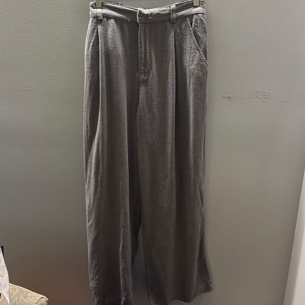 ASOS Design Wide Leg dad pants with linen